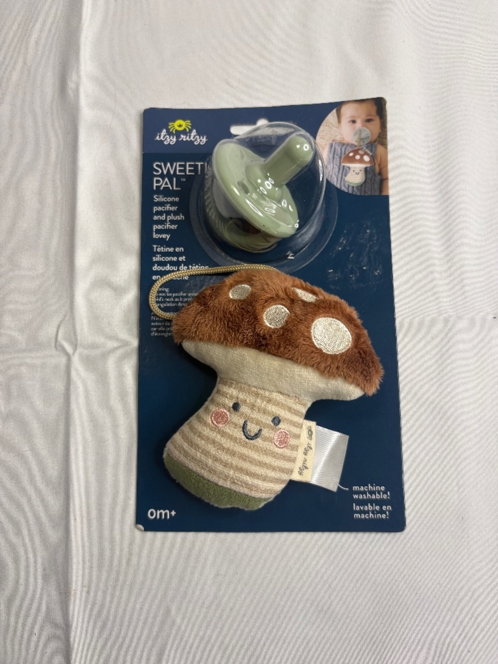 Itzy Ritzy Sweetie Pal Mushroom And Silicone Pacifier NEW